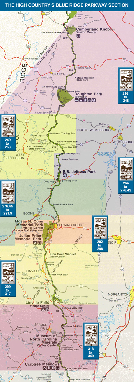 Blue Ridge Parkway NC Map