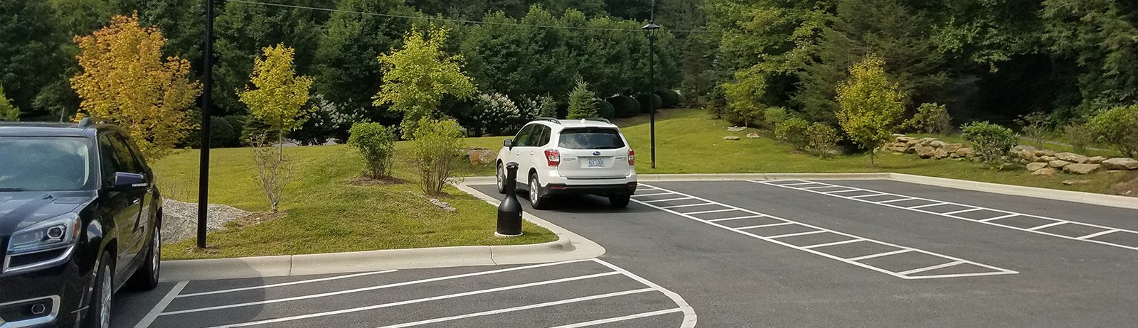 High Country NC Mountain Visitor Center Dog Walk and Parking Lot